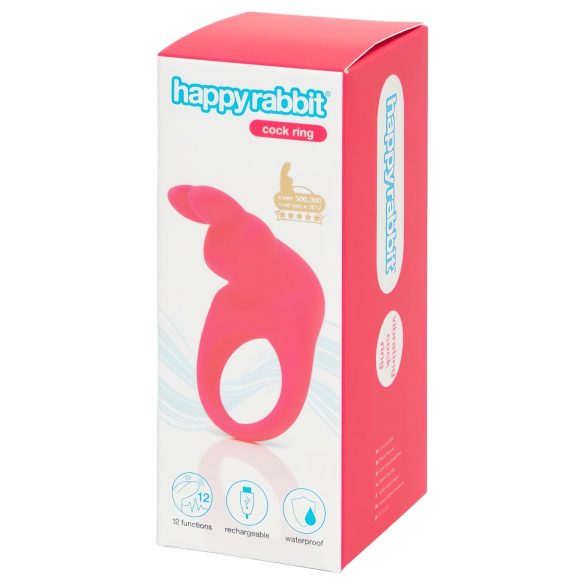 Happyrabbit Cock - genopladelig vibrerende penisring (pink)