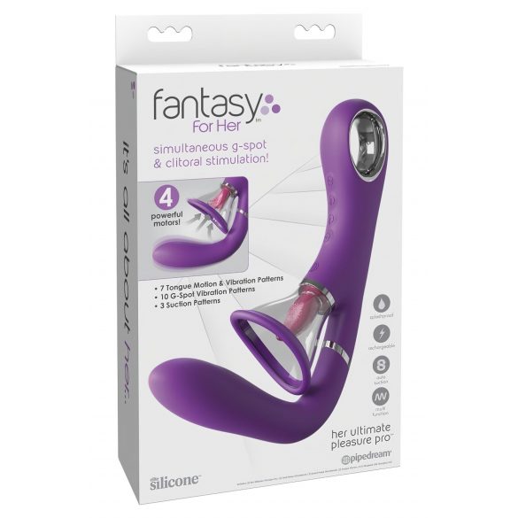 Fantasy For Her - 4 motor G-punkt vibrator og klitoris stimulator (lilla)