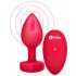 b-vibe hjerte - genopladelig, fjernbetjent anal vibrator (rød)