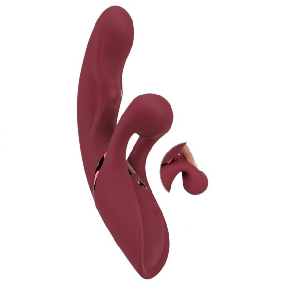 Javida Rabbit 2-i-1 - genopladelig rød klitvibrator