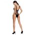 Passion BS086 - transparent body med striber (sort) - S-L