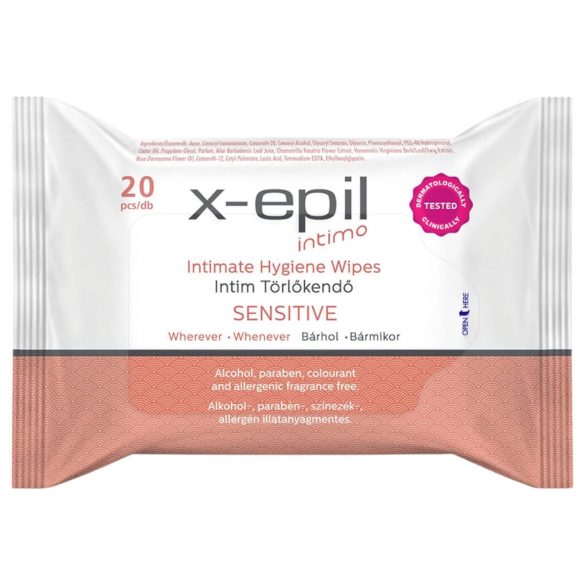 X-Epil Intimo Sensitive - skånsomme intimeservietter (20 stk.)