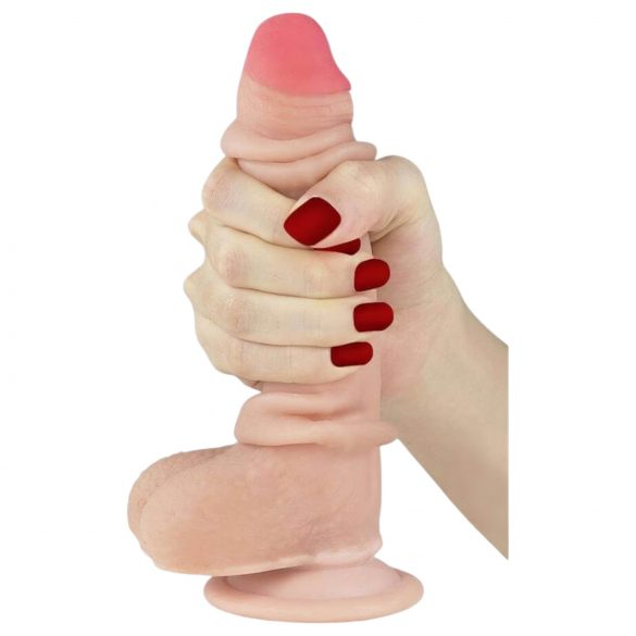 Lovetoy Glidehud - dobbeltlagdildo - 18 cm (natur)