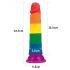 Lovetoy Prider - livagtigt dildo - 19cm (regnbue)