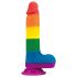 Lovetoy Prider - realistisk hermed dildo - 20 cm (regnbue)