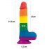 Lovetoy Prider - realistisk hermed dildo - 20 cm (regnbue)