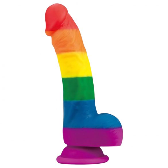 Regnbue realistisk silikon dildo - 19 cm