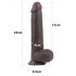 Lovetoy Sliding-Skin, dobbel stimulerende dildo, 23 cm, brun