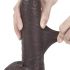 Lovetoy Sliding-Skin, dobbel stimulerende dildo, 23 cm, brun