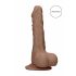 RealRock Dong 7 - Livagtig dildo med kugler (17 cm) - Mørk natur