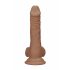 RealRock Dong 7 - Livagtig dildo med kugler (17 cm) - Mørk natur