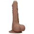 RealRock Dong 7 - Livagtig dildo med kugler (17 cm) - Mørk natur