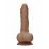 RealRock Dong 8 - Livagtig dildo med kugler (20 cm) - mørk naturlig