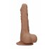 RealRock Dong 8 - Livagtig dildo med kugler (20 cm) - mørk naturlig