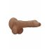 RealRock Dong 10 - Naturtro dildo med testikler (25 cm) - Mørk natur