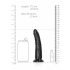 RealRock Slim realistisk dildo - 15,5 cm (sort)