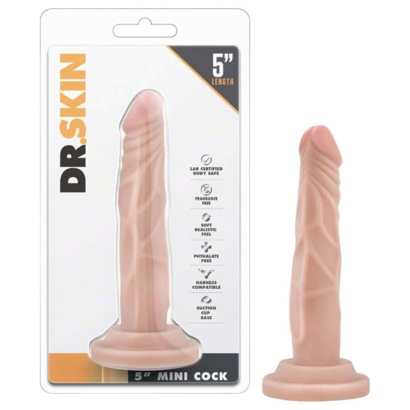 Dr. Skin 5 - realistisk dildo med sugefod, natur (14,5 cm)