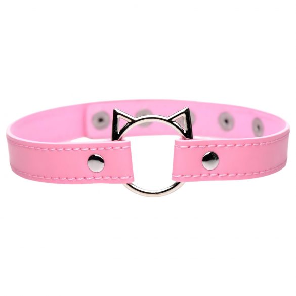 Master Series Kinky Kitty - halsbånd med kattehoved (pink)