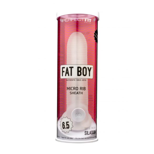 Fat Boy Mikro Ribbet - Penisærme (17cm) - mælkehvid