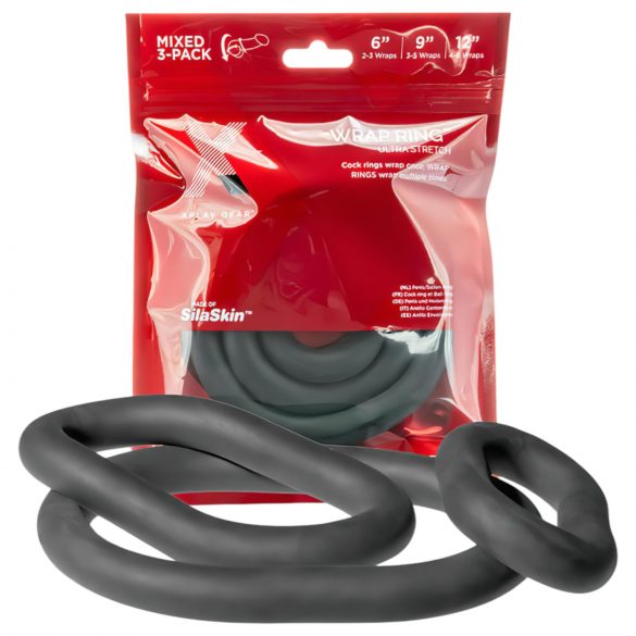 Perfekt Fit Ultra Wrap - tyk penisring sæt - sort (3 stk)