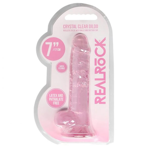 REALROCK - naturtro dildo i pink - 17cm