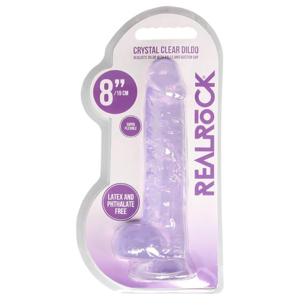 REALROCK - gennemsigtig realistisk dildo - lilla (19cm)