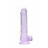 REALROCK - gennemsigtig realistisk dildo - lilla (19cm)