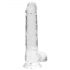 REALROCK - transparent realistisk dildo - krystalklar (19cm)