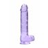 REALROCK - Gennemsigtig realistisk dildo - lilla (22 cm)