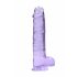 REALROCK - Gennemsigtig realistisk dildo - lilla (22 cm)