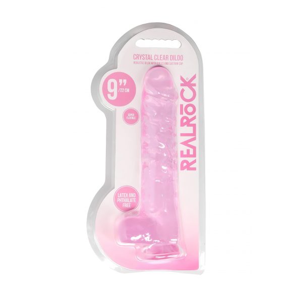 REALROCK - gennemsigtig realistisk dildo - pink (22cm)