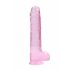 REALROCK - gennemsigtig realistisk dildo - pink (22cm)