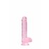 REALROCK - gennemsigtig realistisk dildo - pink (15cm)