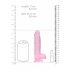 REALROCK - gennemsigtig realistisk dildo - pink (15cm)