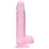 REALROCK - gennemsigtig realistisk dildo - pink (15cm)