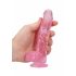 REALROCK - gennemsigtig realistisk dildo - pink (15cm)