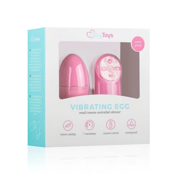 Easytoys - 7 rytmer pink vibrerende æg med fjernbetjening