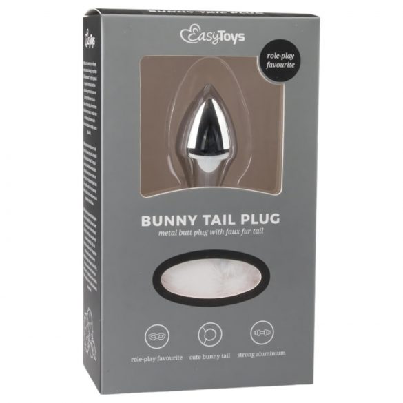 Easytoys Bunny Nr. 1 - Anal Plug med Kaninhale (Sølv-Hvid)