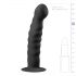 Easytoys Ribbed - Sort sugekop anal dildo 14cm