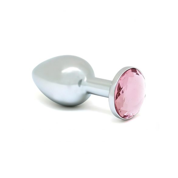 Rimba XS - sølv anal plug med pink sten