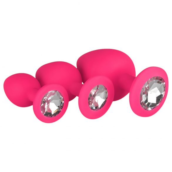 Easytoys Diamond - pink anal plug sæt