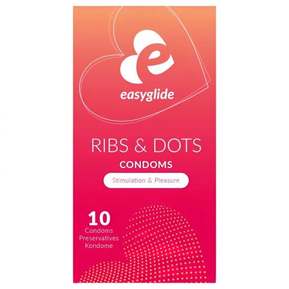 EasyGlide Ribs & Dots - nydelsesfulde kondomer (10 stk)