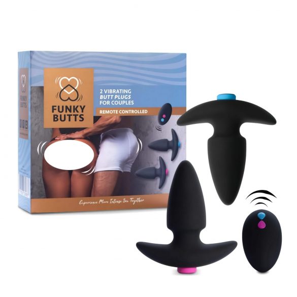 FEELZTOYS Funkybutts - trådløs anal vibrator sæt (sort)