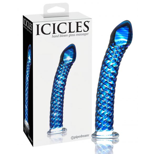 Icicles No. 29 - Spiral, glas dildo til penis (blå)