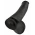 King Cock 15 - sugekop-dildo med kugler (38 cm) - sort