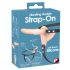 You2Toys - Strap-On - Dobbelt Dildo med Vibrator (Naturfarvet)