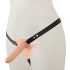 You2Toys - Strap-On - Dobbelt Dildo med Vibrator (Naturfarvet)