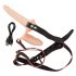 You2Toys - Strap-On - Dobbelt Dildo med Vibrator (Naturfarvet)