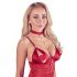 Abierta Fina - Shiny Chain Top and Thong (Red) 