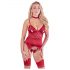 Abierta Fina - Shiny Chain Top and Thong (Red) 